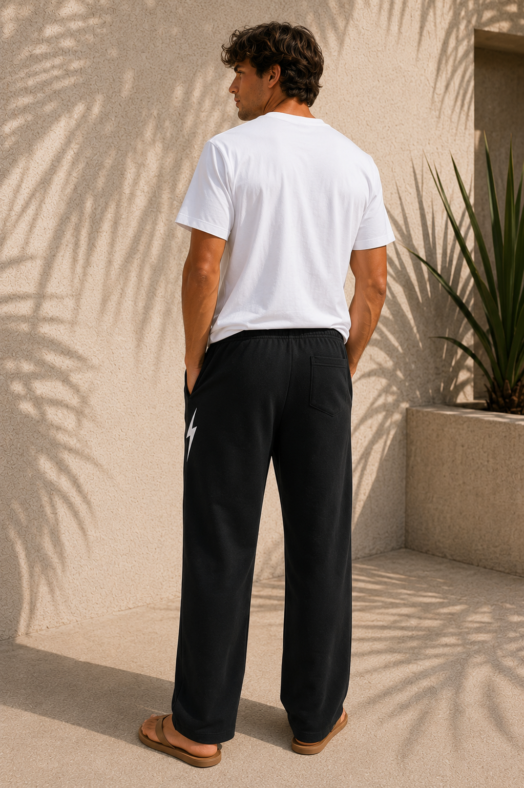 Pigment Black - Essentials Bolt Sweatpant - back male