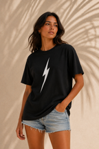 Pigment Black Classic Bolt Tee - front female