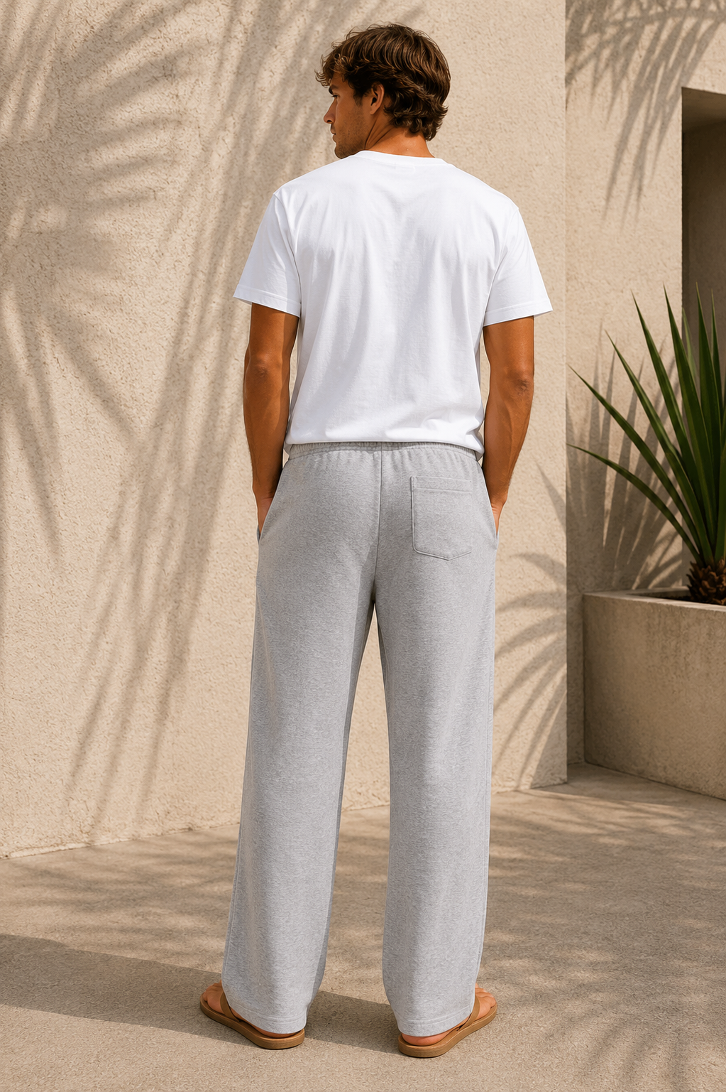Heather Gray - Essentials Bolt Sweatpant - back male