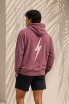 Pigment Maroon Classic Bolt Hoodie - back male