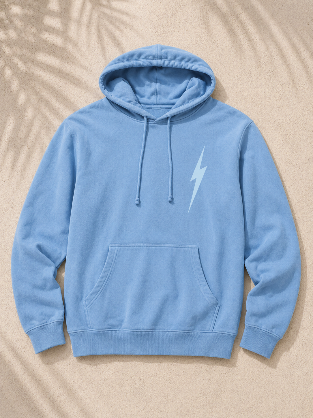 Pigment Light Blue Classic Bolt Hoodie - flat lay