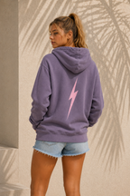 Pigment Plum Classic Bolt Hoodie - back female