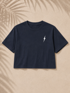 Pigment Navy 1971 Boyfriend Tee - flat lay