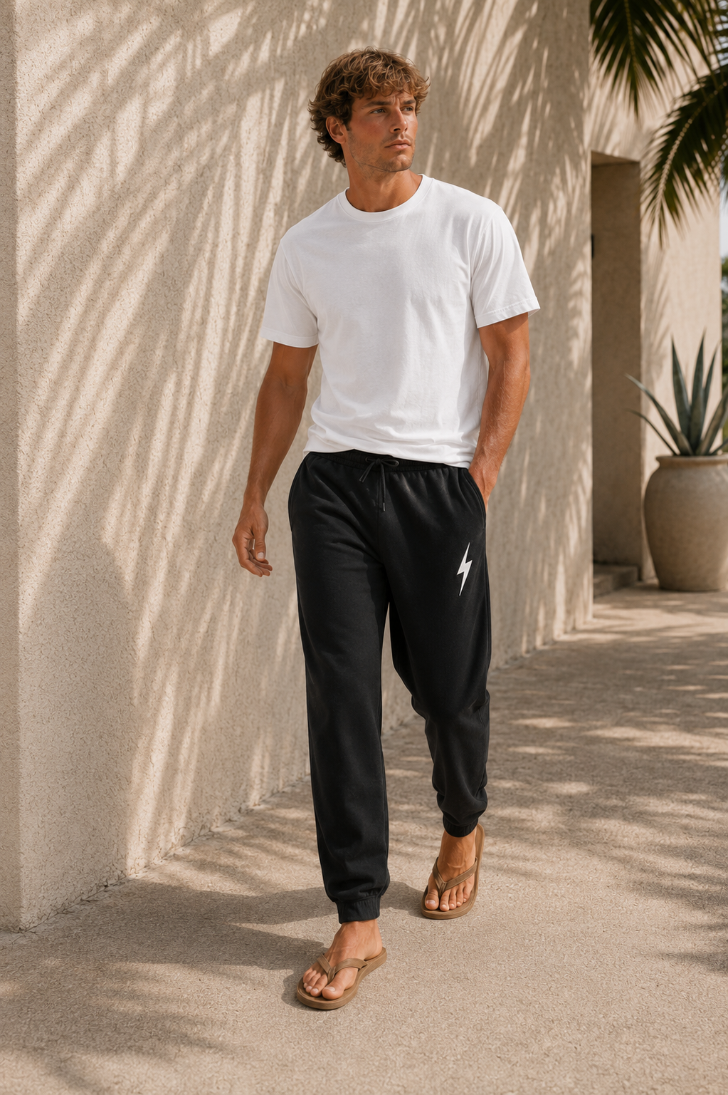 Pigment Black Essentials Bolt Jogger - walking male