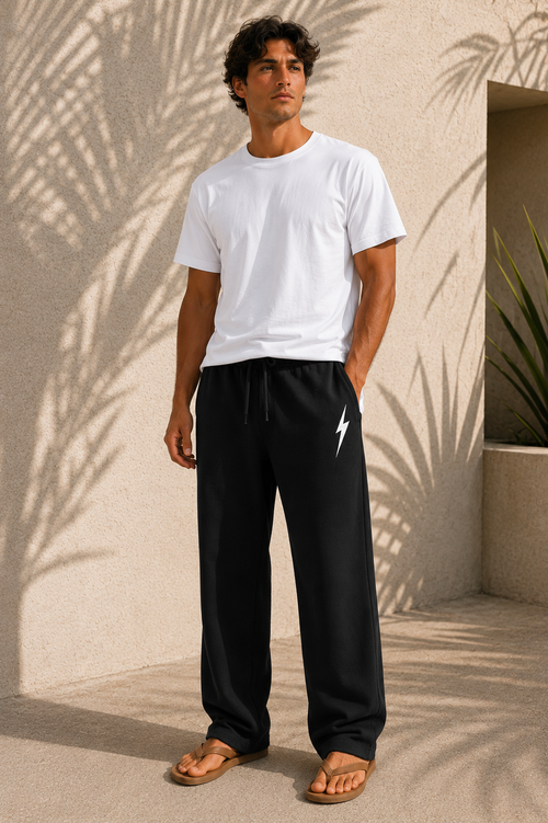Pigment Black - Essentials Bolt Sweatpant - front male