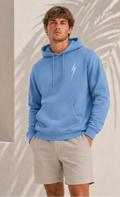 Pigment Light Blue Classic Bolt Hoodie - front male