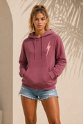 Pigment Maroon Classic Bolt Hoodie - front female
