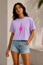 Pigment Lavender Womens Classic Bolt Tee - front female