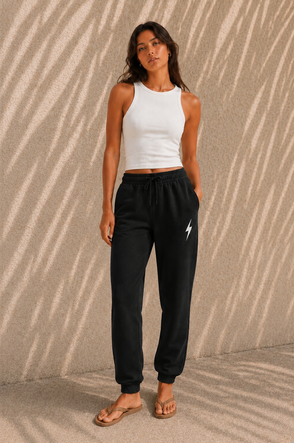 Pigment Black Essentials Bolt Jogger - front female