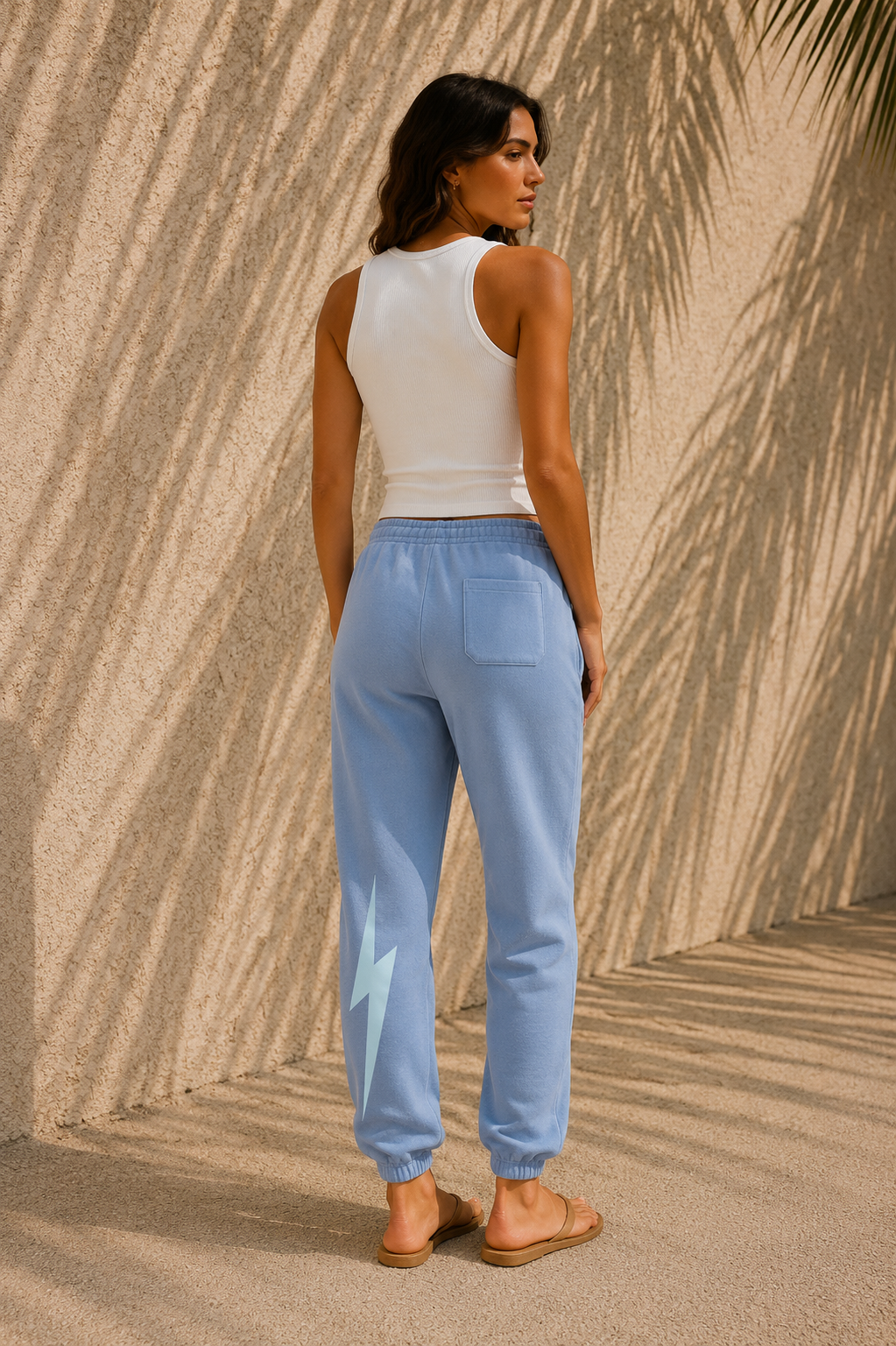 Pigment Light Blue Classic Bolt Jogger - back female