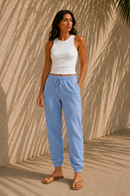 Pigment Light Blue Classic Bolt Jogger - front female