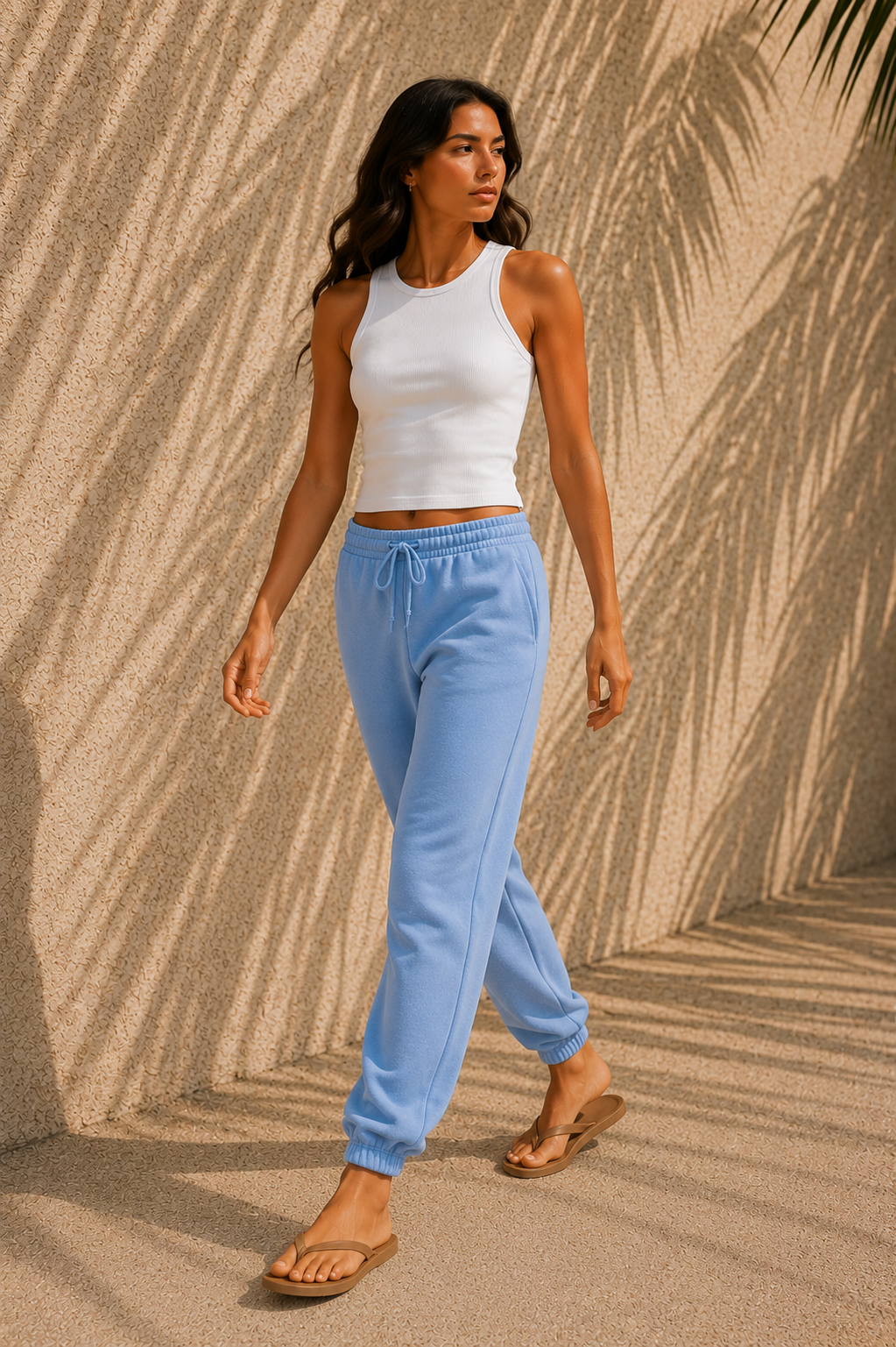 Pigment Light Blue Classic Bolt Jogger - walking female