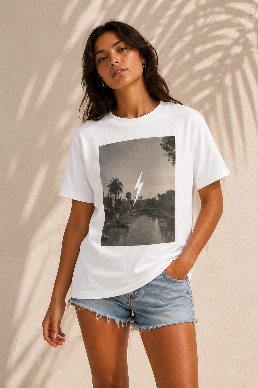 White Venice Tee - front female