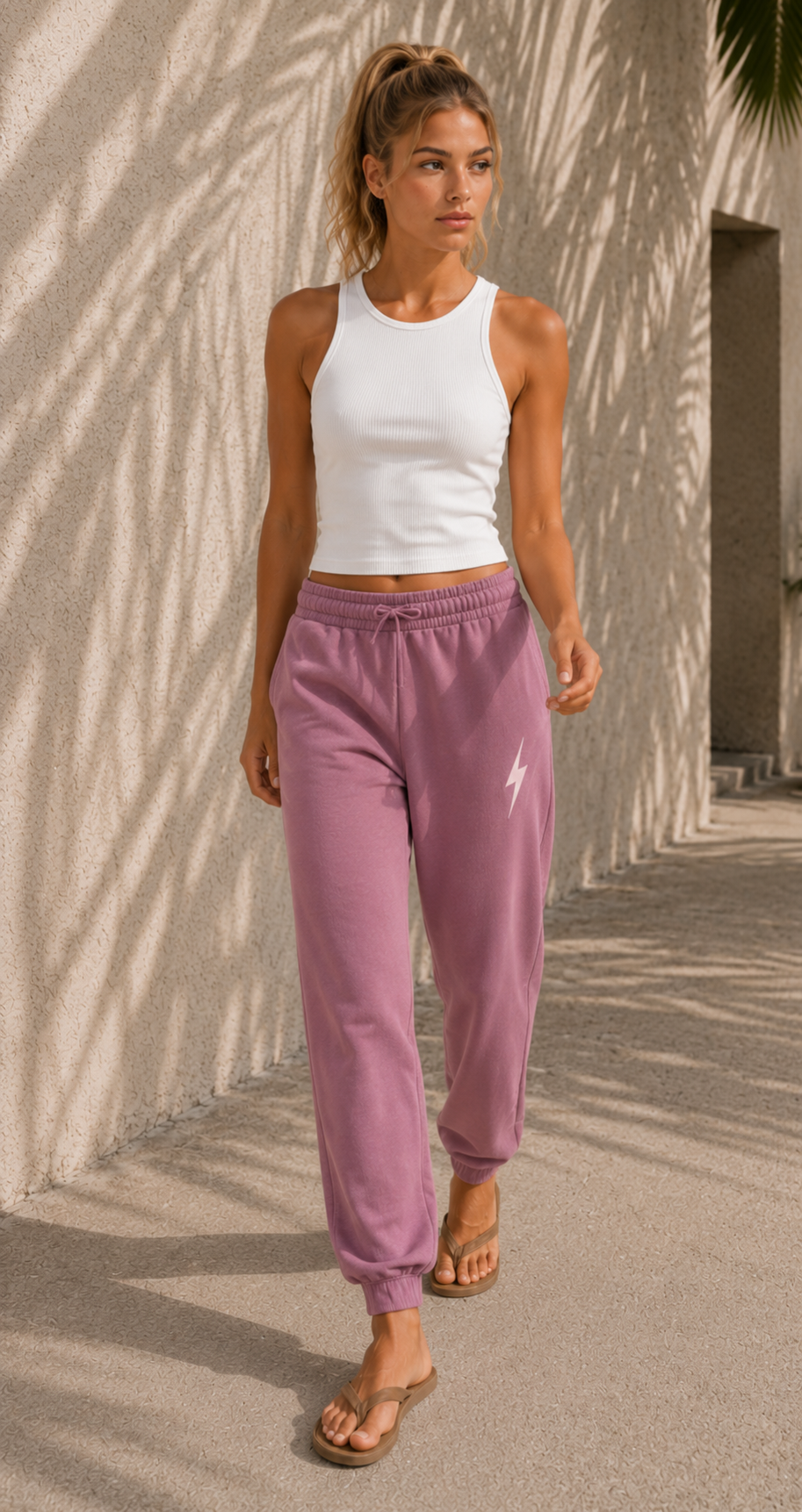 Pigment Maroon Essentials Bolt Jogger - walking female
