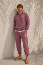 Pigment Maroon Essentials Bolt Jogger - front male