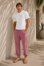 Pigment Maroon Essentials Bolt Jogger - front male