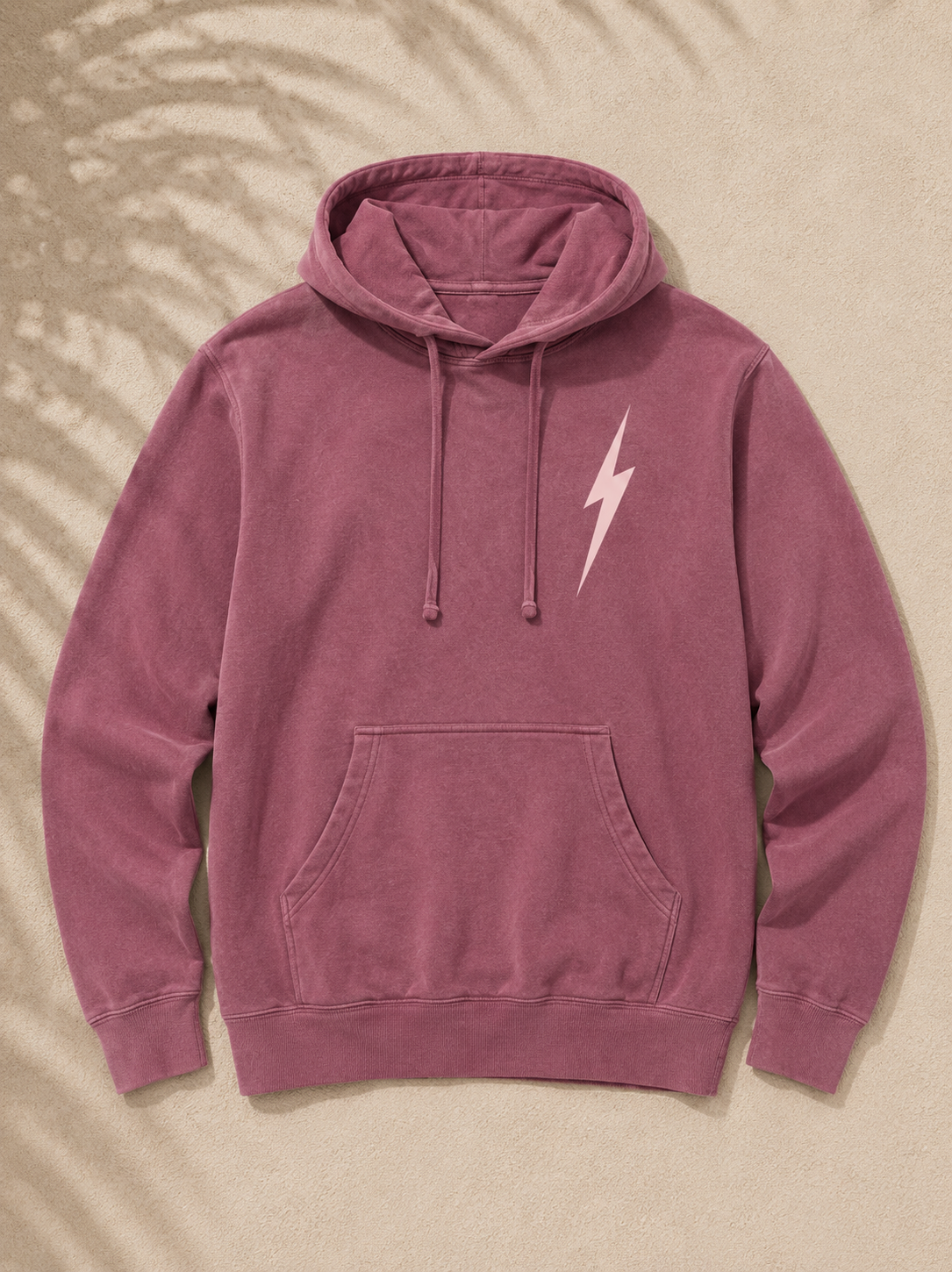 Pigment Maroon Classic Bolt Hoodie - flat lay