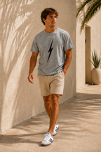 Heather Gray Classic Bolt Tee - walking male