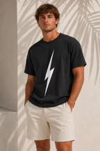 Pigment Black Classic Bolt Tee - front male