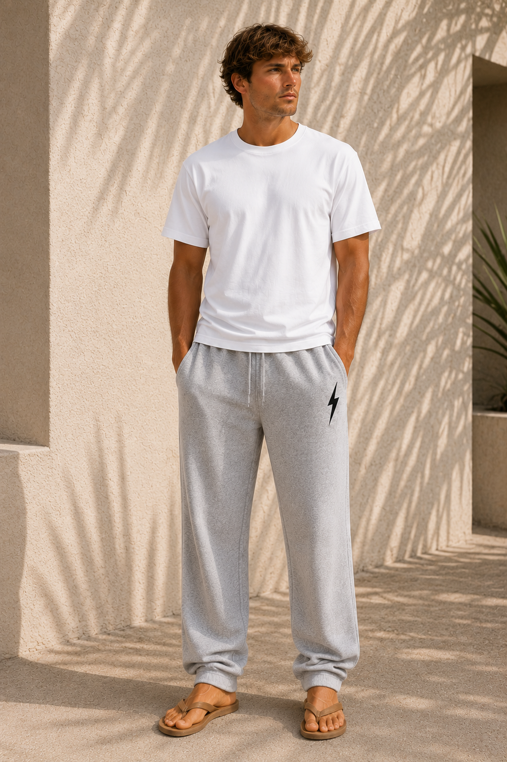 Heather Gray - Essentials Bolt Sweatpant - front male
