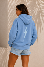 Pigment Light Blue Classic Bolt Hoodie - back female